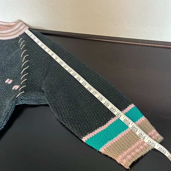 Camp Beverly Hills Canteen Vintage pullover sweater, geometric intarsia, size S - Picture 8 of 11